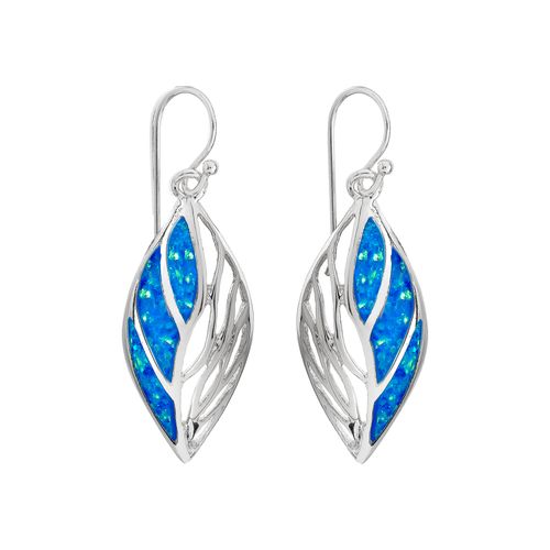 Blue Opal Large Marquise Earrings